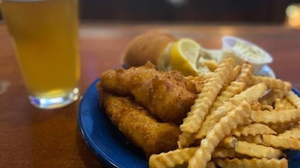 Wednesday and Friday Fish Fry Plate and a beer